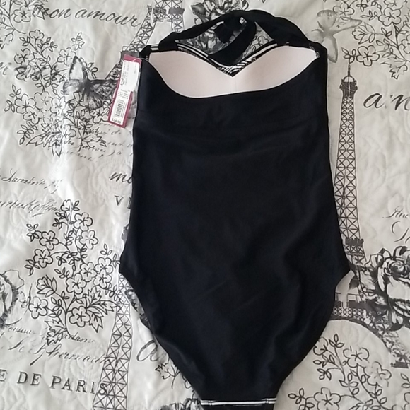 Bikini 1 piece swimsuit black and white - Picture 4 of 9